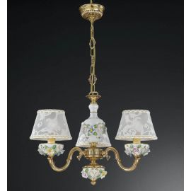 Candelabre, Lustre - Lustra design italian cu 3 brate din alama si portelan 9100