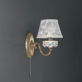 Aplice, corpuri de iluminat pentru pereti - Aplica de perete design italian din alama si detalii din portelan 9000