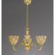 Candelabre, Lustre - Candelabru 3 brate design italian din alama si sticla chihlimbar 4320