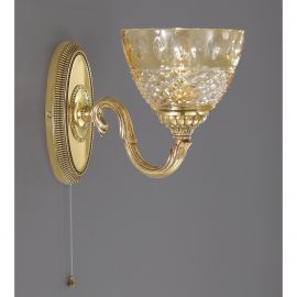 Aplice, corpuri de iluminat pentru pereti - Aplica de perete design italian din alama si sticla chihlimbar 4320