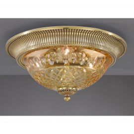 Plafoniere - Plafoniera design italian din alama si sticla chihlimbar 4320
