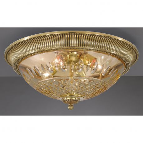 Plafoniere - Plafoniera design italian din alama si sticla chihlimbar 4320