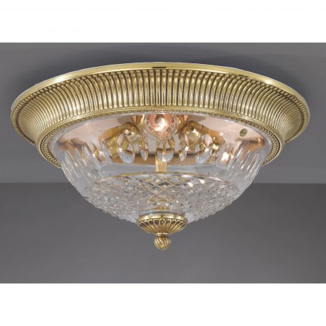 Plafoniere - Plafoniera design italian din alama si sticla transparenta 4321