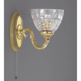 Aplice, corpuri de iluminat pentru pereti - Aplica de perete design italian din alama si sticla chihlimbar 4321