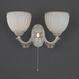 Aplice, corpuri de iluminat pentru pereti - Aplica de perete cu 2 brate design italian din alama 9681