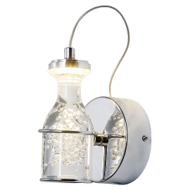 Aplice, corpuri de iluminat pentru pereti - Aplica LED de perete design modern Bottle crom