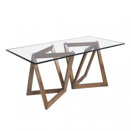 Mese dining - Masa de sufragerie in stil modern cu blat din sticla 180x90cm