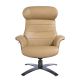 Fotolii - Fotoliu pivotant, functie relax, piele naturala si furnir de nuc George