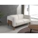 Canapele - Canapea 2 locuri eleganta tapitata in piele alba, design LUX Arawan