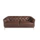 Canapele - Canapea 2 locuri din piele naturala capitonata Cowhide leather brown