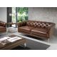 Canapele - Canapea 2 locuri din piele naturala capitonata Cowhide leather brown