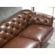 Canapele - Canapea 2 locuri din piele naturala capitonata Cowhide leather brown