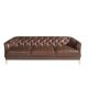 Canapele - Canapea 3 locuri din piele naturala capitonata Cowhide leather brown