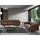 Canapele - Canapea 3 locuri din piele naturala capitonata Cowhide leather brown