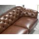 Canapele - Canapea 3 locuri din piele naturala capitonata Cowhide leather brown