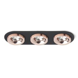 Spoturi tavan fals - Spot LED incastrabil tavan SHARM R III negru/cupru/cupru