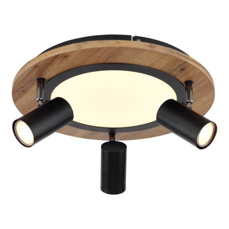 Plafoniere - Plafoniera LED cu 3 spoturi directionabile design industrial Kassu 40cm