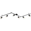 Lustra cu 6 spoturi directionabile design modern ROBBY negru mat