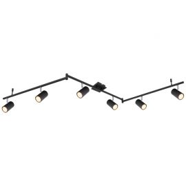 Pendule, Lustre suspendate - Lustra cu 6 spoturi directionabile design modern ROBBY negru mat