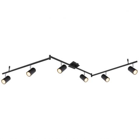 Pendule, Lustre suspendate - Lustra cu 6 spoturi directionabile design modern ROBBY negru mat