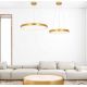 Pendule, Lustre suspendate - Lustra LED design modern circular Ring 80cm, Brushed Gold Matt