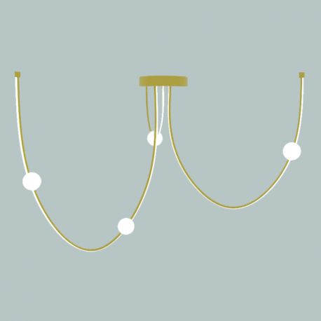 Pendule, Lustre suspendate - Lustra LED arcuita design modern Line auriu