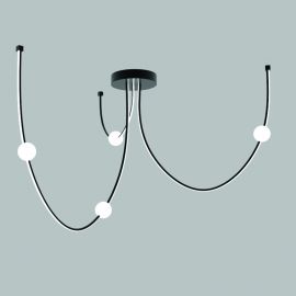 Pendule, Lustre suspendate - Lustra LED arcuita design modern Line negru