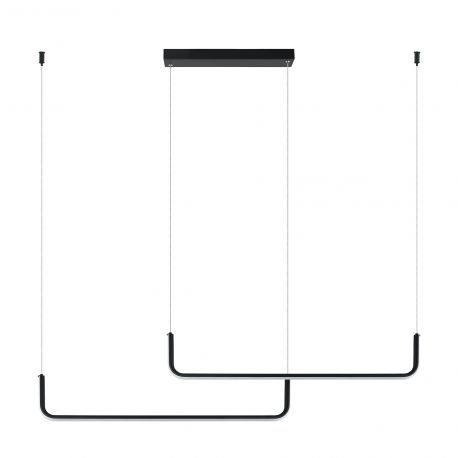 Pendule, Lustre suspendate - Lustra LED design liniar Eletra negru, L-120cm