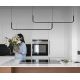 Pendule, Lustre suspendate - Lustra LED design liniar Eletra negru, L-120cm