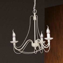 Candelabre, Lustre - Candelabru design rustic cu 3 brate Vela, ivory