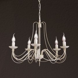 Candelabre, Lustre - Candelabru design rustic cu 5 brate Vela, ivory