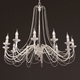 Candelabre, Lustre - Candelabru design rustic cu 12 brate Vela, ivory