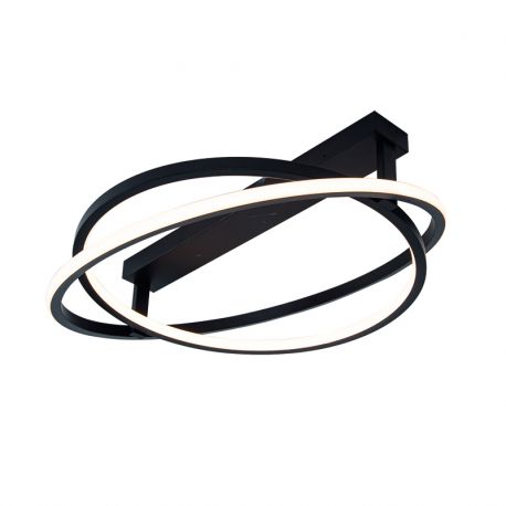 Lustre aplicate - Lustra aplicata LED cu doua inele mobile Ceiling negru, L-79cm