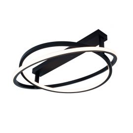 Lustre aplicate - Lustra aplicata LED cu doua inele mobile Ceiling negru, L-60cm