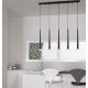 Pendule, Lustre suspendate - Lustra moderna cu 5 pendule LED STORM negru/ marmura alba