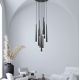 Pendule, Lustre suspendate - Lustra moderna cu 9 pendule LED STORM negru/ marmura alba