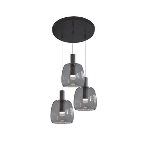 Pendule, Lustre suspendate - Lustra LED cu 3 pendule design modern Vicun negru 38cm