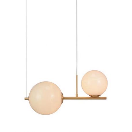 Pendule, Lustre suspendate - Pendul cu 2 surse de iluminat design modern Cingea auriu mat