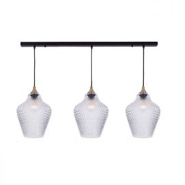 Pendule, Lustre suspendate - Lustra suspendata design modern Mingo negru, alama, transparent