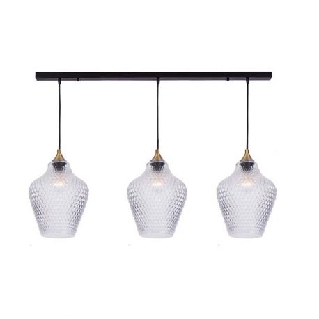 Pendule, Lustre suspendate - Lustra suspendata design modern Mingo negru, alama, transparent
