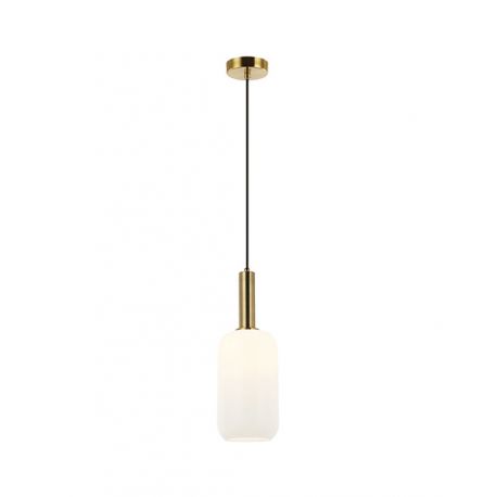 Pendule, Lustre suspendate - Pendul design modern Fannel negru, auriu, opal 15cm