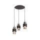 Pendule, Lustre suspendate - Lustra cu 3 pendule design modern Vaia crom, negru