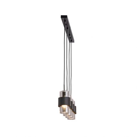 Pendule, Lustre suspendate - Lustra suspendata cu 4 pendule design modern Vaia crom, negru