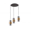 Lustra cu 3 pendule design modern Vaia crom, auriu