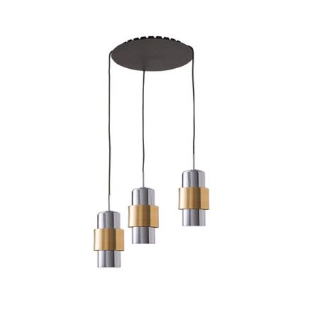 Pendule, Lustre suspendate - Lustra cu 3 pendule design modern Vaia crom, auriu