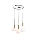 Lustra cu 3 pendule design modern Barab auriu, alb opal