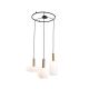 Pendule, Lustre suspendate - Lustra cu 3 pendule design modern Barab auriu, alb opal