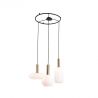 Lustra cu 3 pendule design modern Barab auriu, alb opal