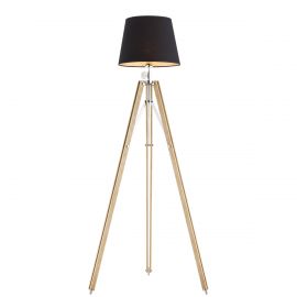 Lampadare - Lampadar/Lampa de podea eleganta cu trepied lemn natur ASTER