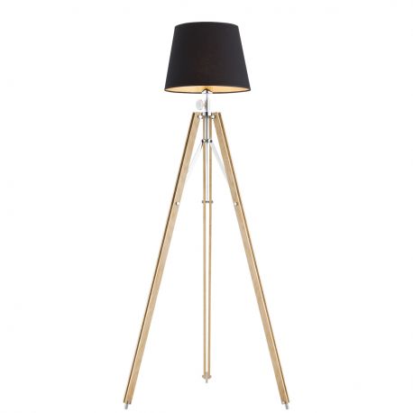Lampadare - Lampadar/Lampa de podea eleganta cu trepied lemn natur ASTER